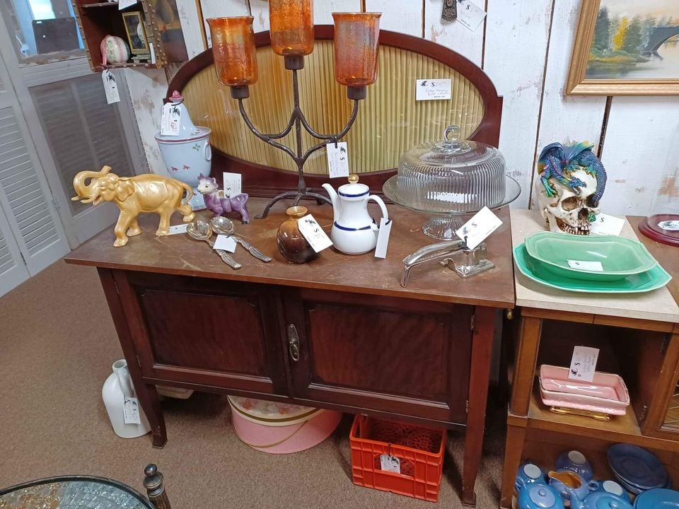 Vintage Slate Top Mahogany Sideboard Server (1 of 6)