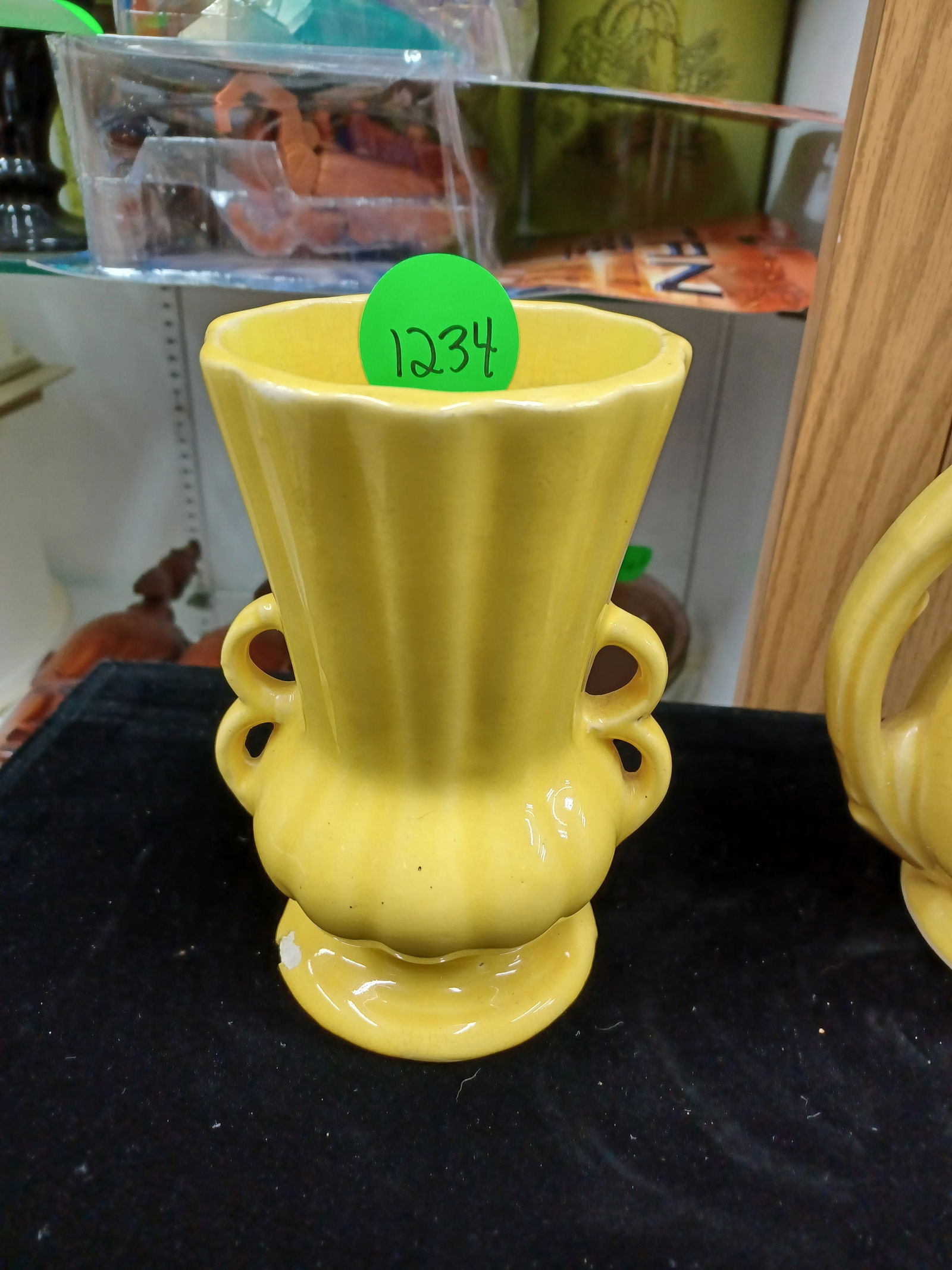 Vintage Small McCoy Yellow Pottery Vase (1 of 4)