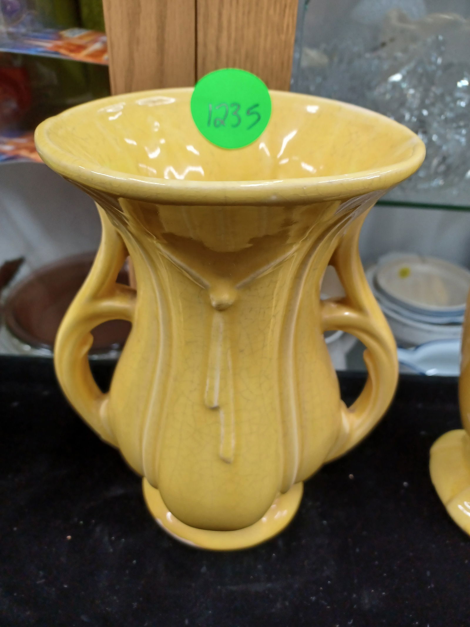 Vintage Large McCoy Yellow Double Handled Vase (1 of 4)