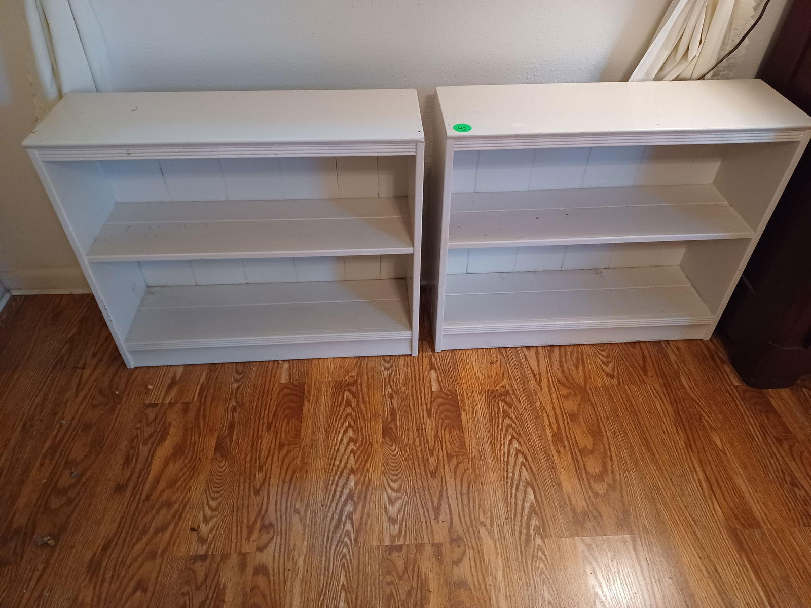 Vintage Pair of White Bookshelves (1 of 4)