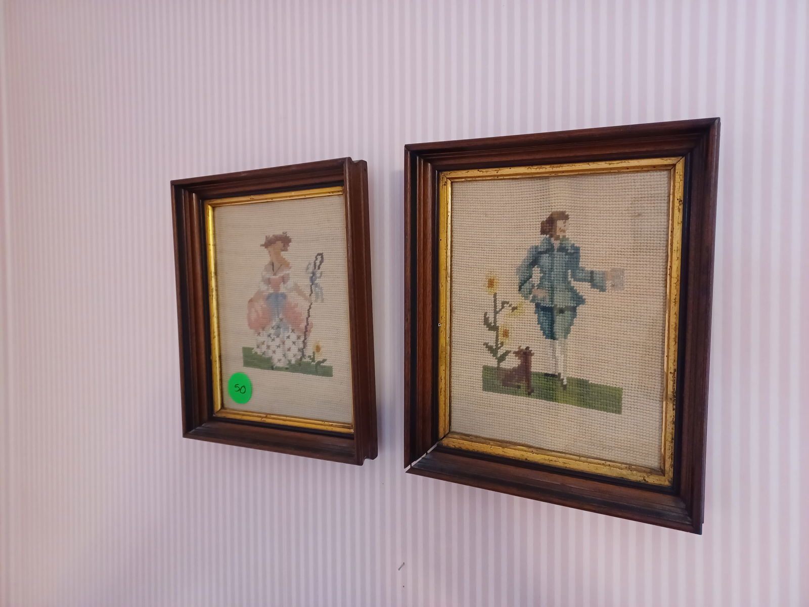 Pair of vintage needlepoint artwork pieces (1 of 3)