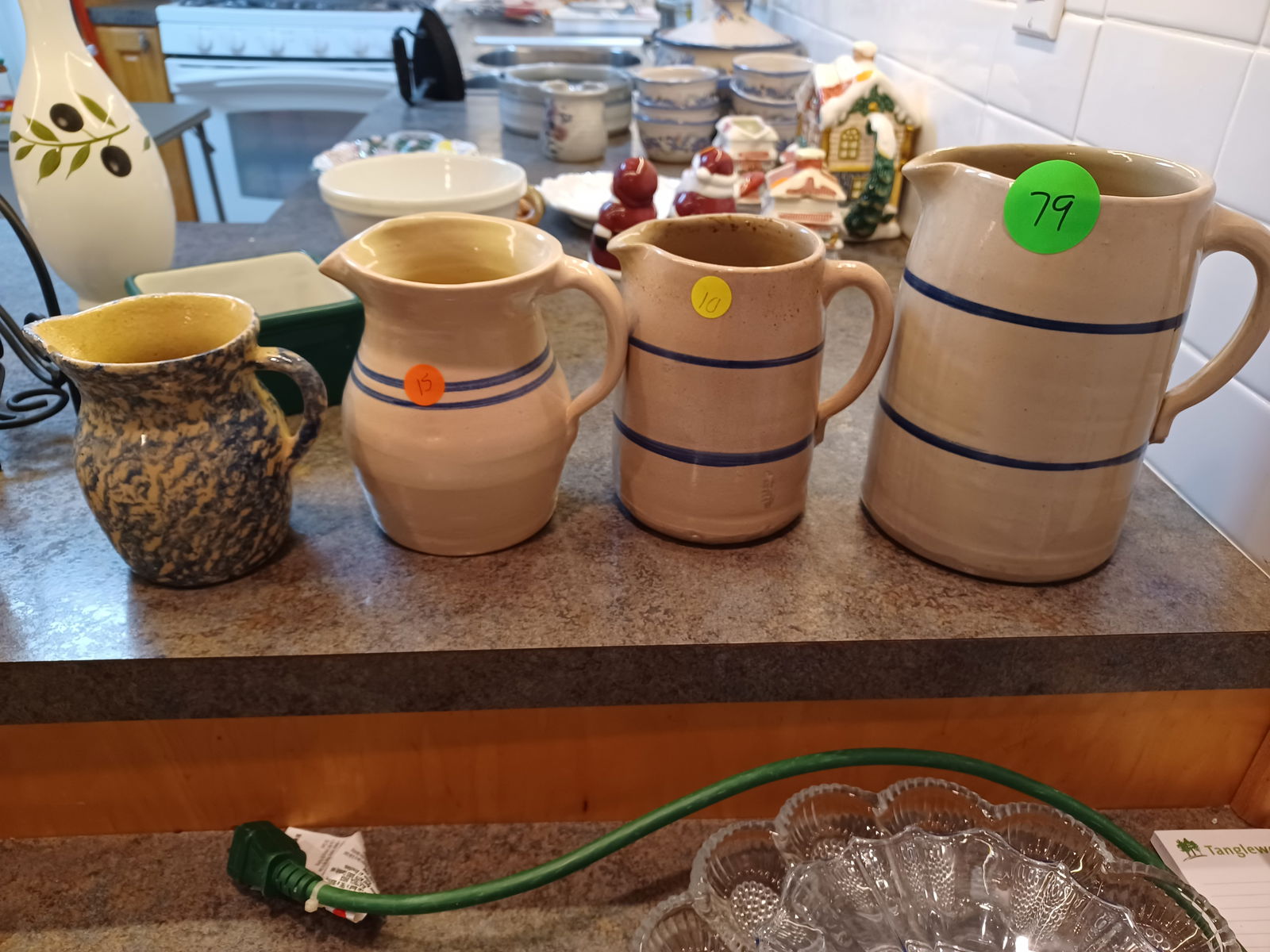 Lot of 4 Vintage Stoneware Pitchers (1 of 3)