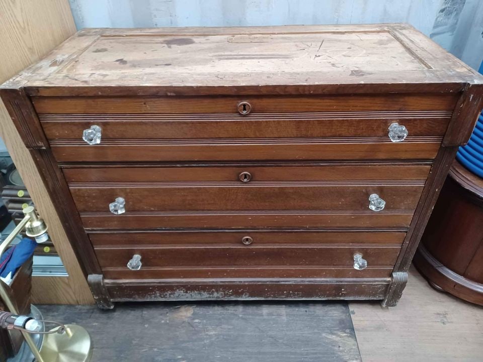 Vintage 1800s Victorian Walnut Dresser Base (1 of 5)