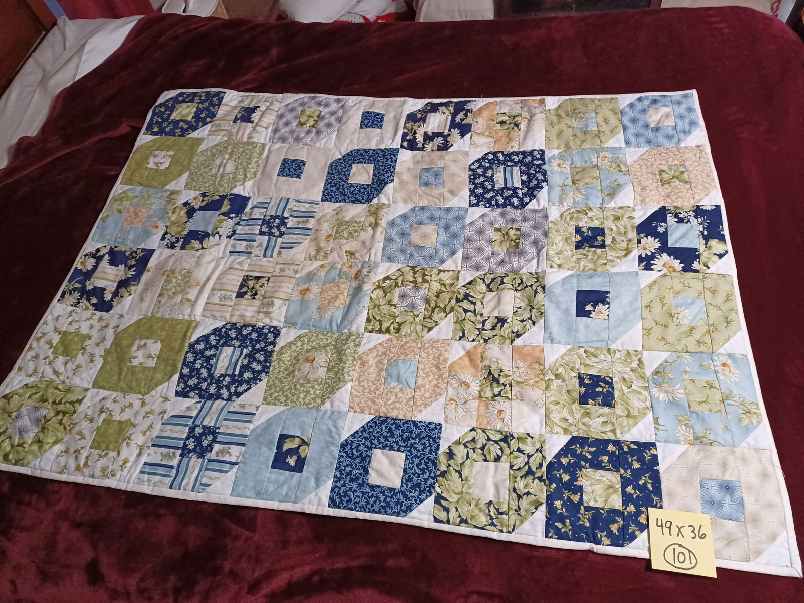 Small Patchwork Quilt Coverlet 49x36 (1 of 7)