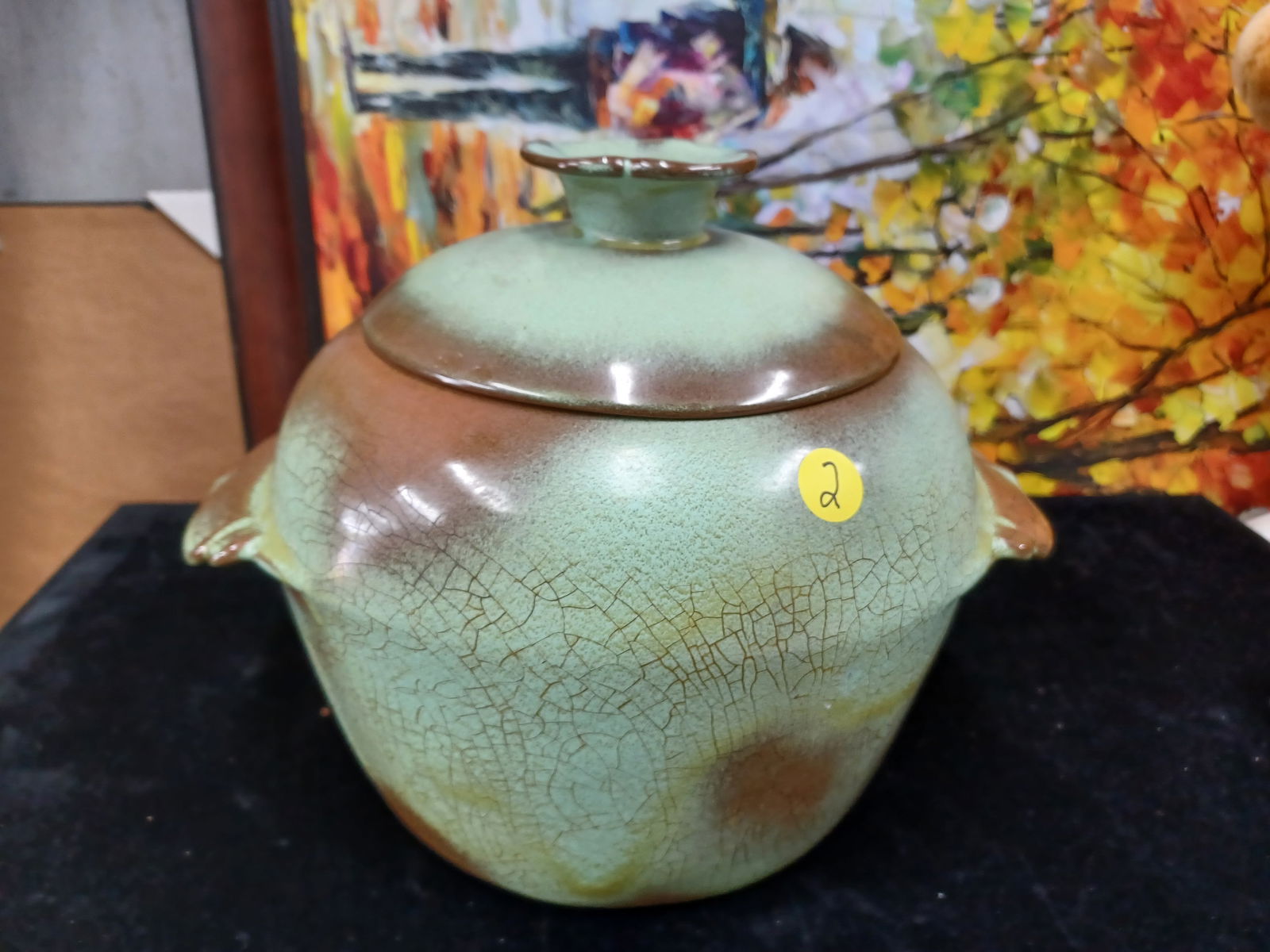 Vintage Francoma Prairie Green Bean Pot 5WL (1 of 4)
