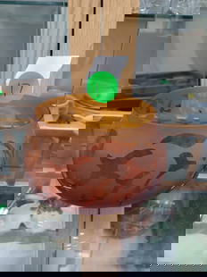 Vintage Frosted Amber Art Glass Dresser Trinket Tray: See photos for details