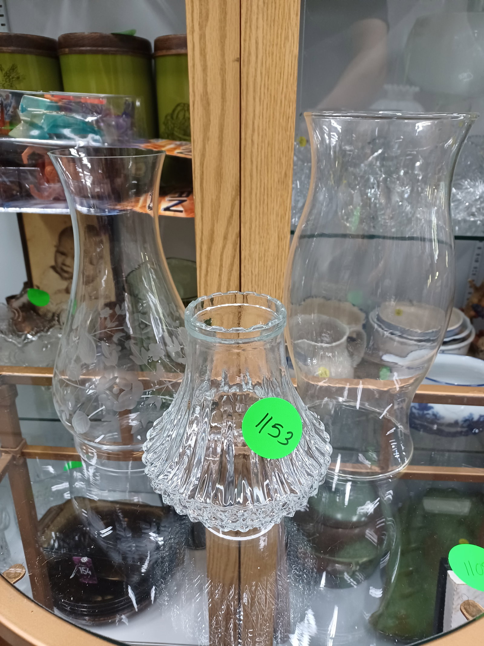 Vintage Lot of 3 Hurricane Globes: see photos for details