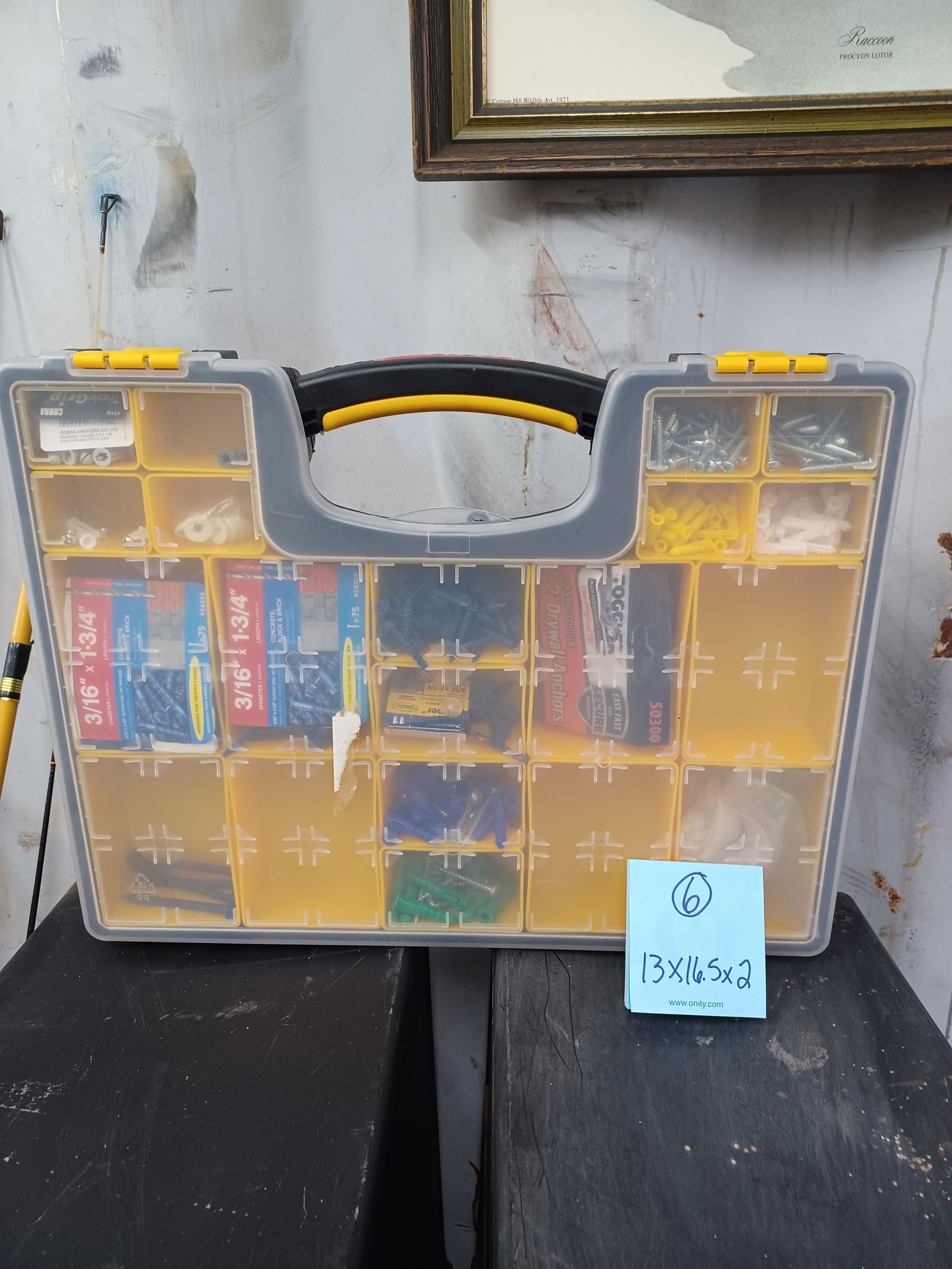 NEW Shop or Crafting Organizing Tote & Contents / Masonry Anchors (1 of 4)