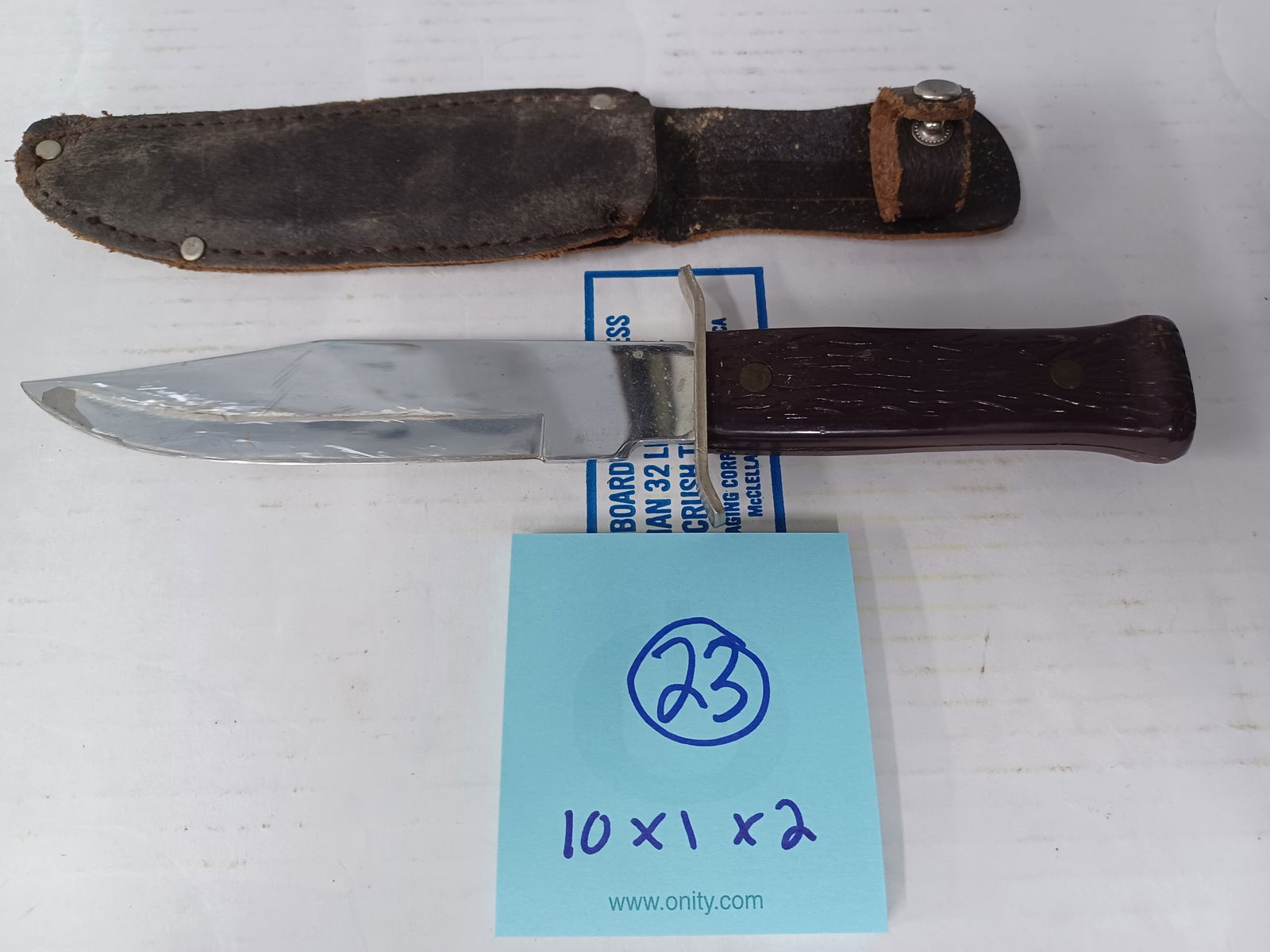 Bowie Knife in Leather Sheath (1 of 5)