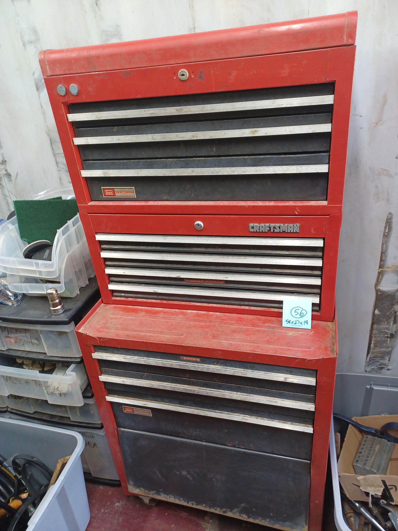 Craftsman Triple Stack Tool Box on wheels / tools pictured not included (1 of 8)