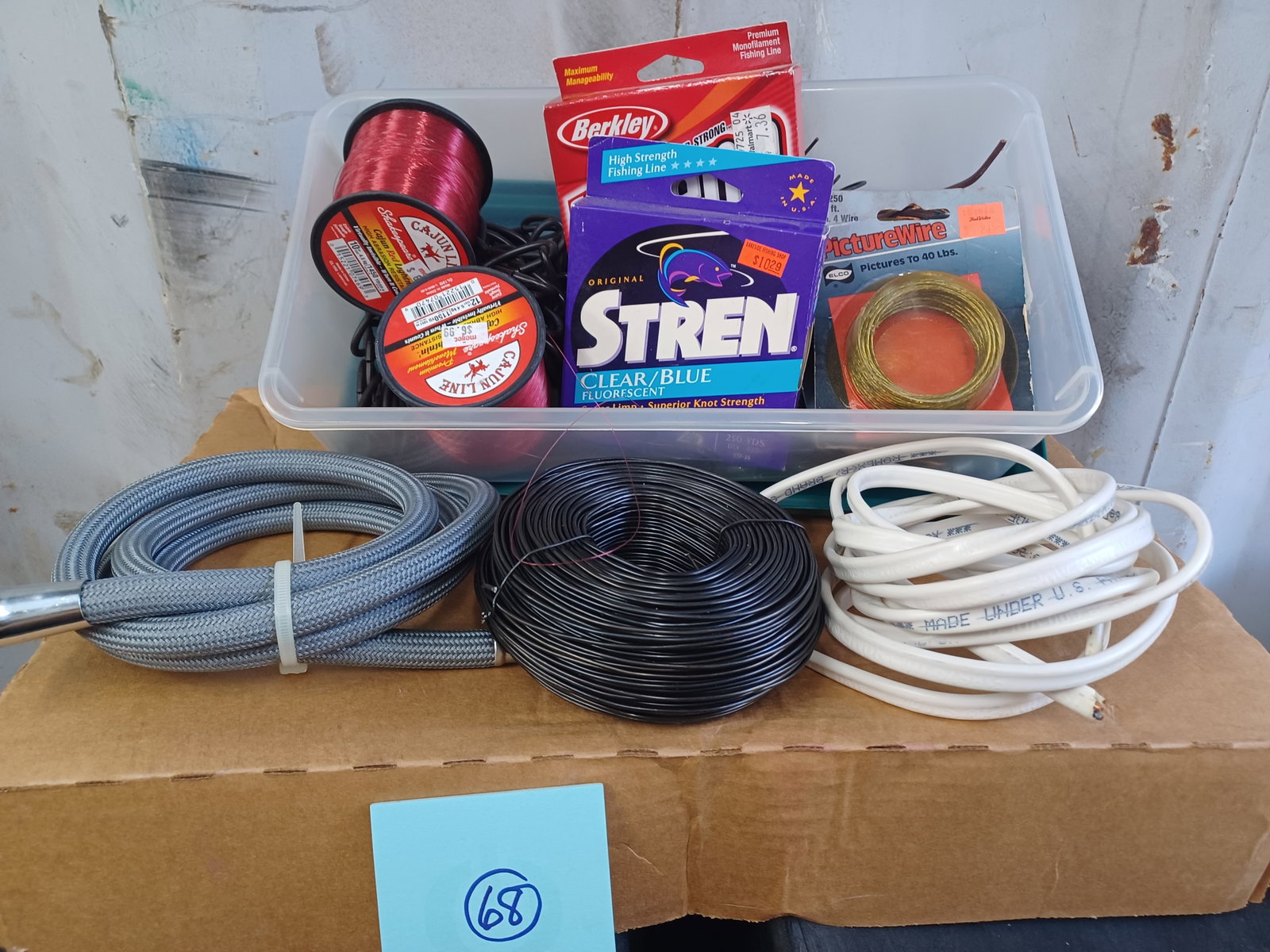Lot of Wire, Chain, fishing line, etc: See photos for details
