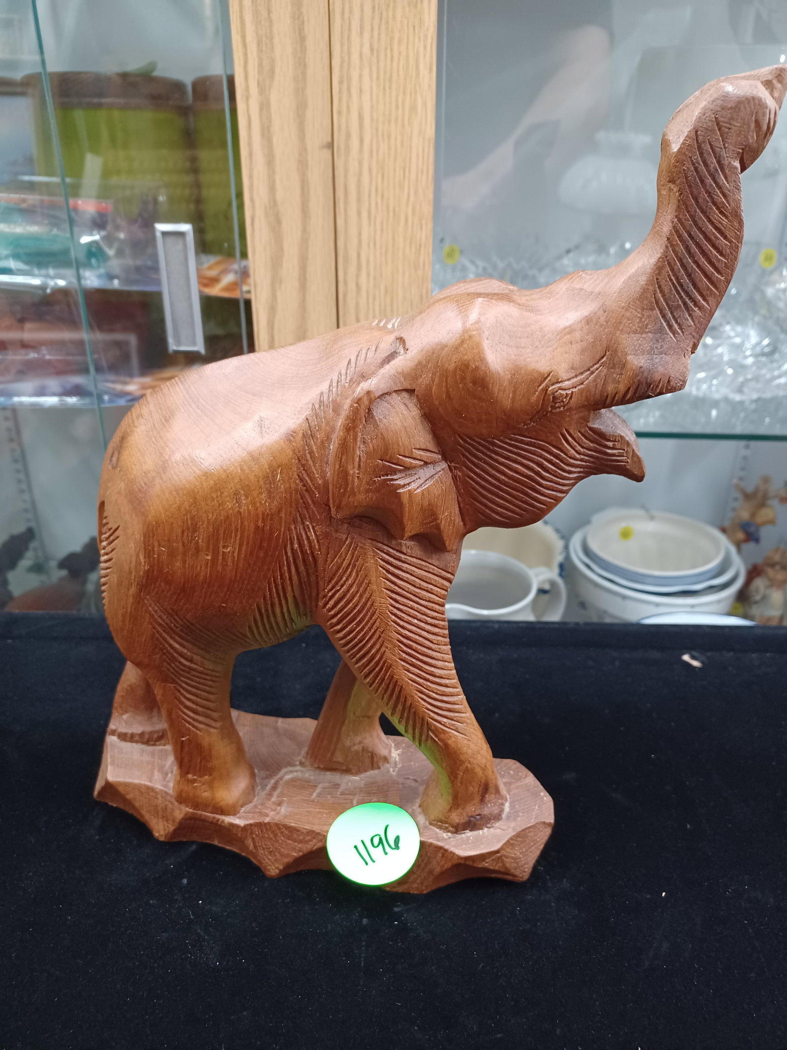 Vintage Carved Wood Elephant Statue: see photos for details