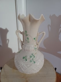 Vintage Belleek Irish Porcelain Ruffle Vase
