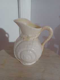 Vintage Belleek Irish Porcelain Seashell Pitcher