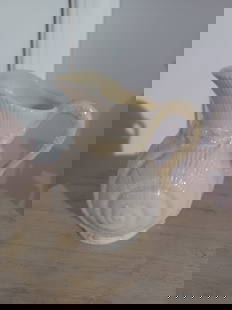 Vintage Belleek Irish Porcelain Seashell Pitcher: Vintage Belleek Irish Porcelain Seashell Pitcher