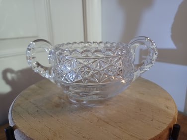 Vintage Cut Crystal Sugar Bowl