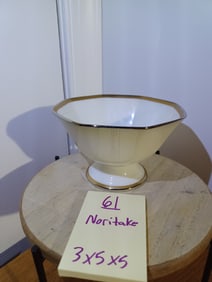 Vintage Noritake Gold & Platinum Pedestal Bowl
