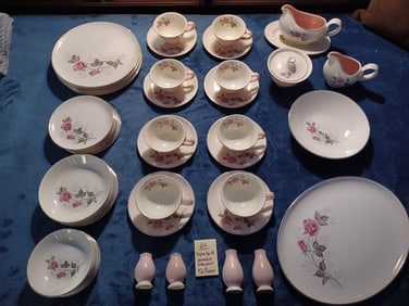 Vintage Mid Century Modern 52 Piece China Set by Taylor Smith Versatile Oven Proof