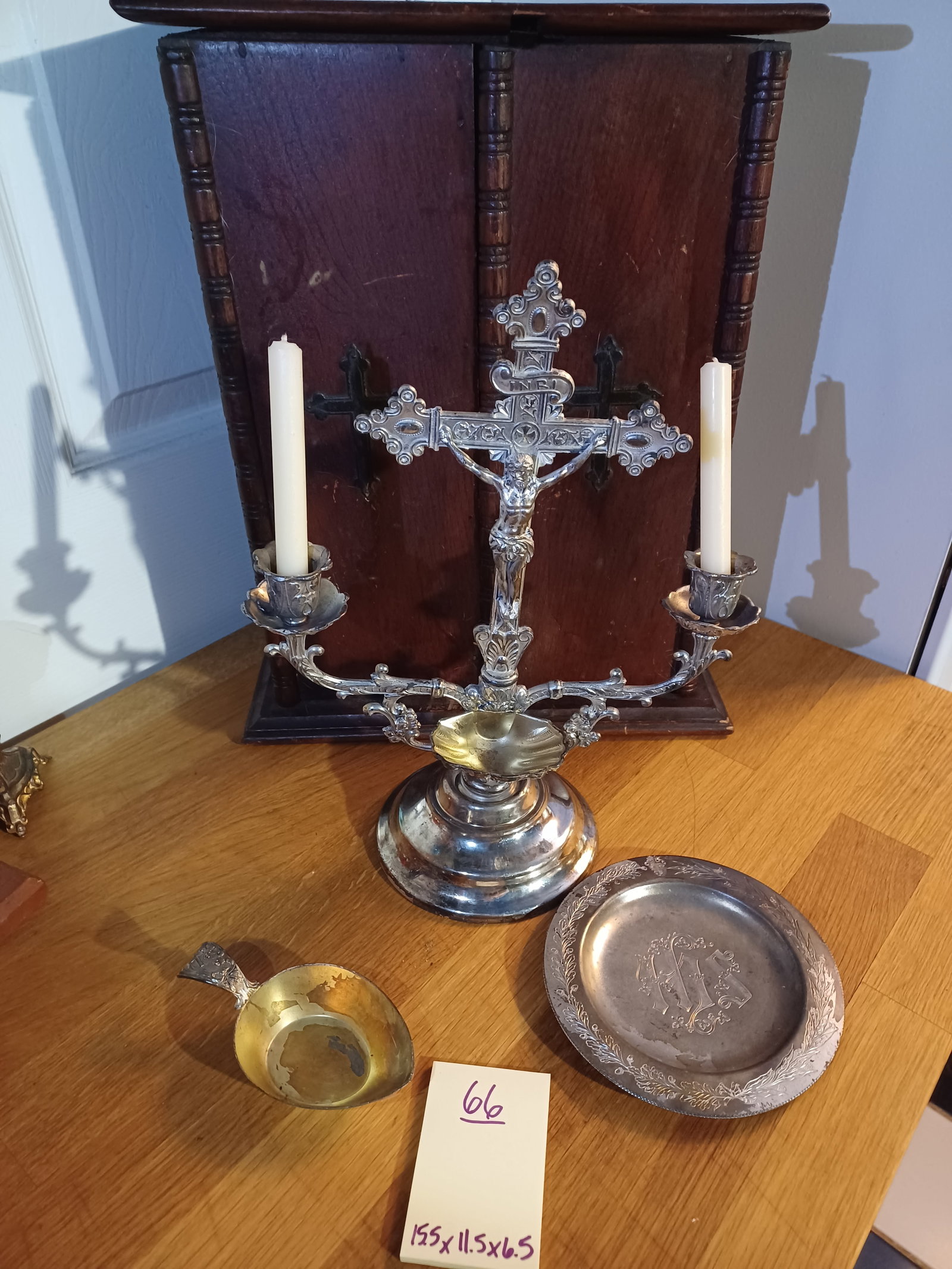 Vintage Irish Catholic Comunion Shrine with Accessories: Vintage Irish Catholic Comunion Shrine with Accessories