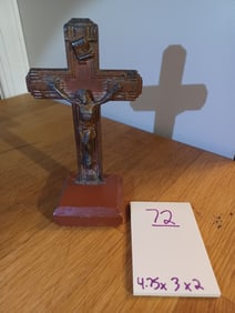 Vintage Brass & Wood Crucifix