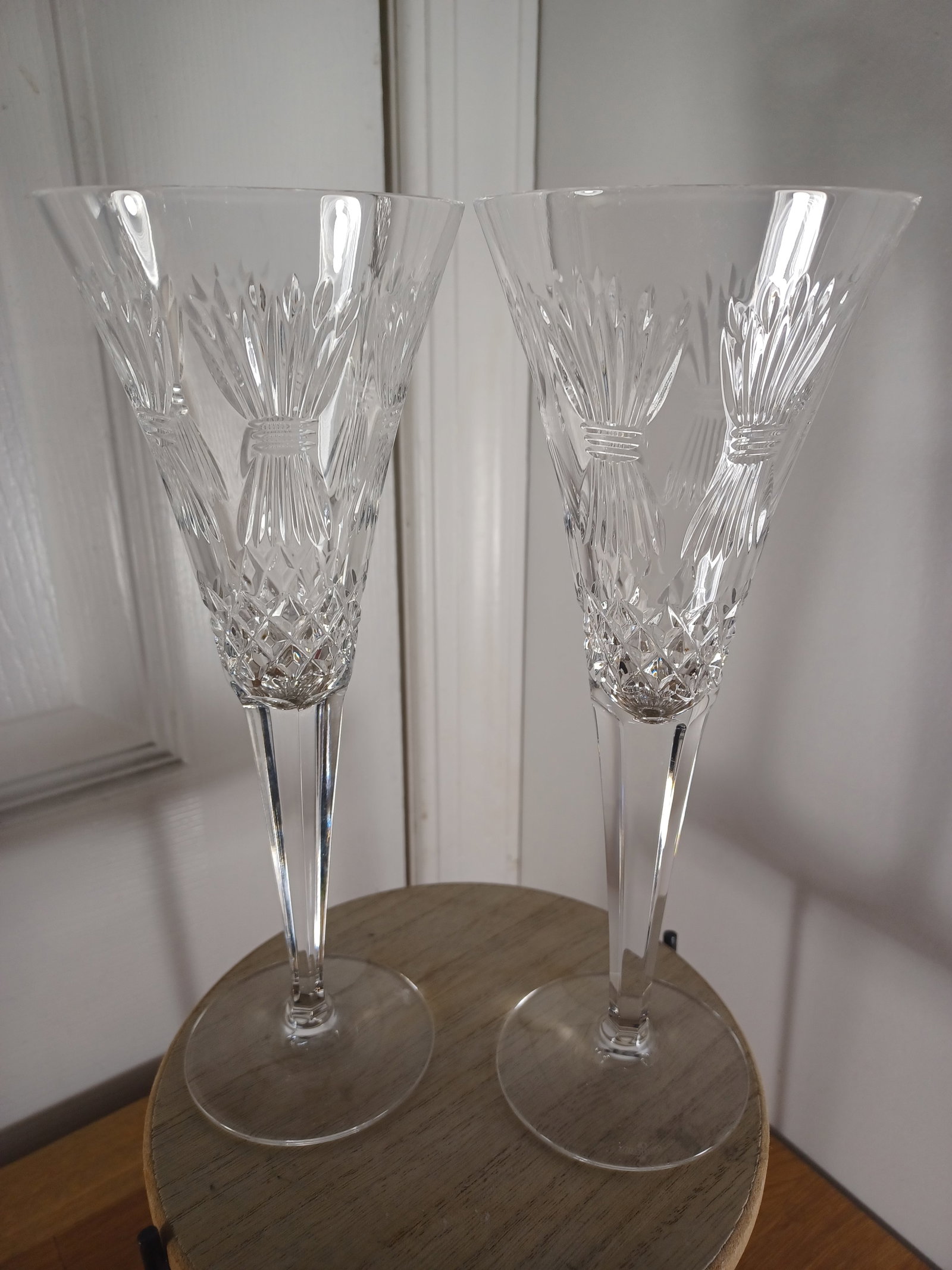 Waterford Set of 2 Millenium Prosperity Crystal Wine Glasses: Waterford Set of 2 Millenium Prosperity Crystal Wine Glasses