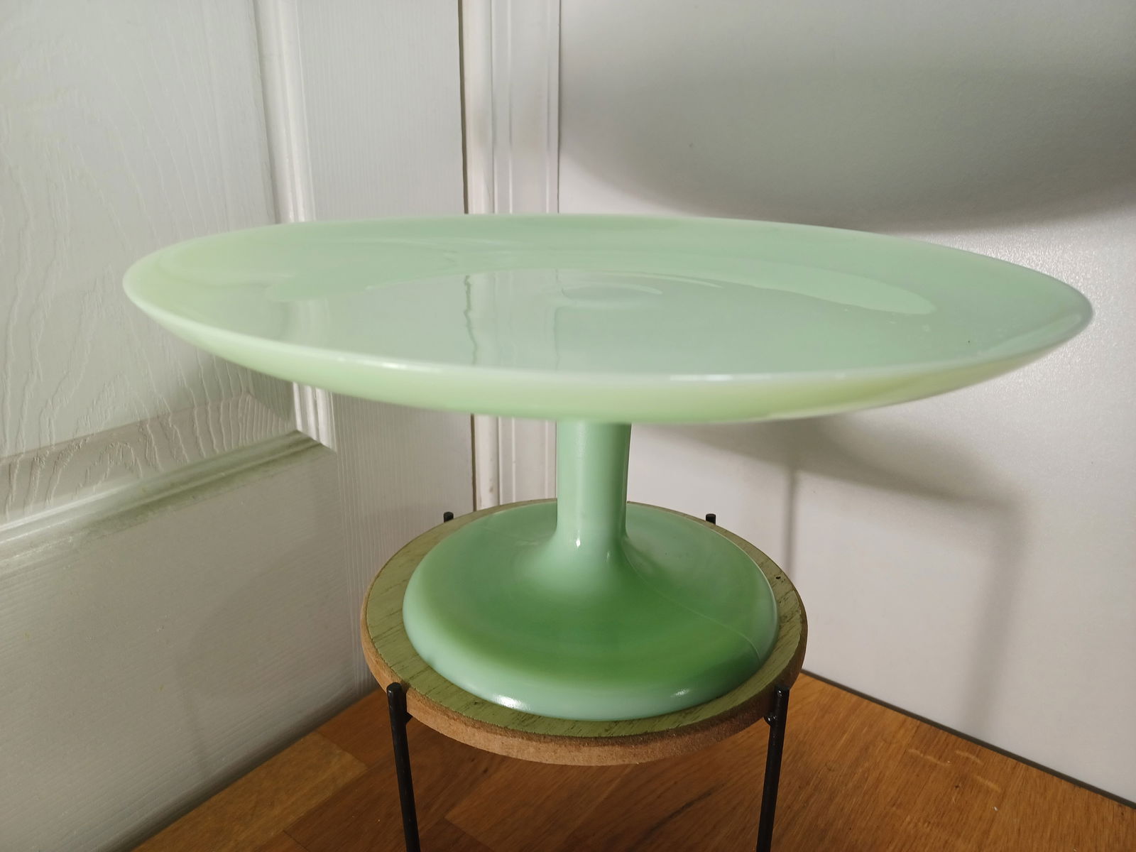 Vintage Mosser Jadeite Pedestal: Vintage Mosser Jadeite Pedestal