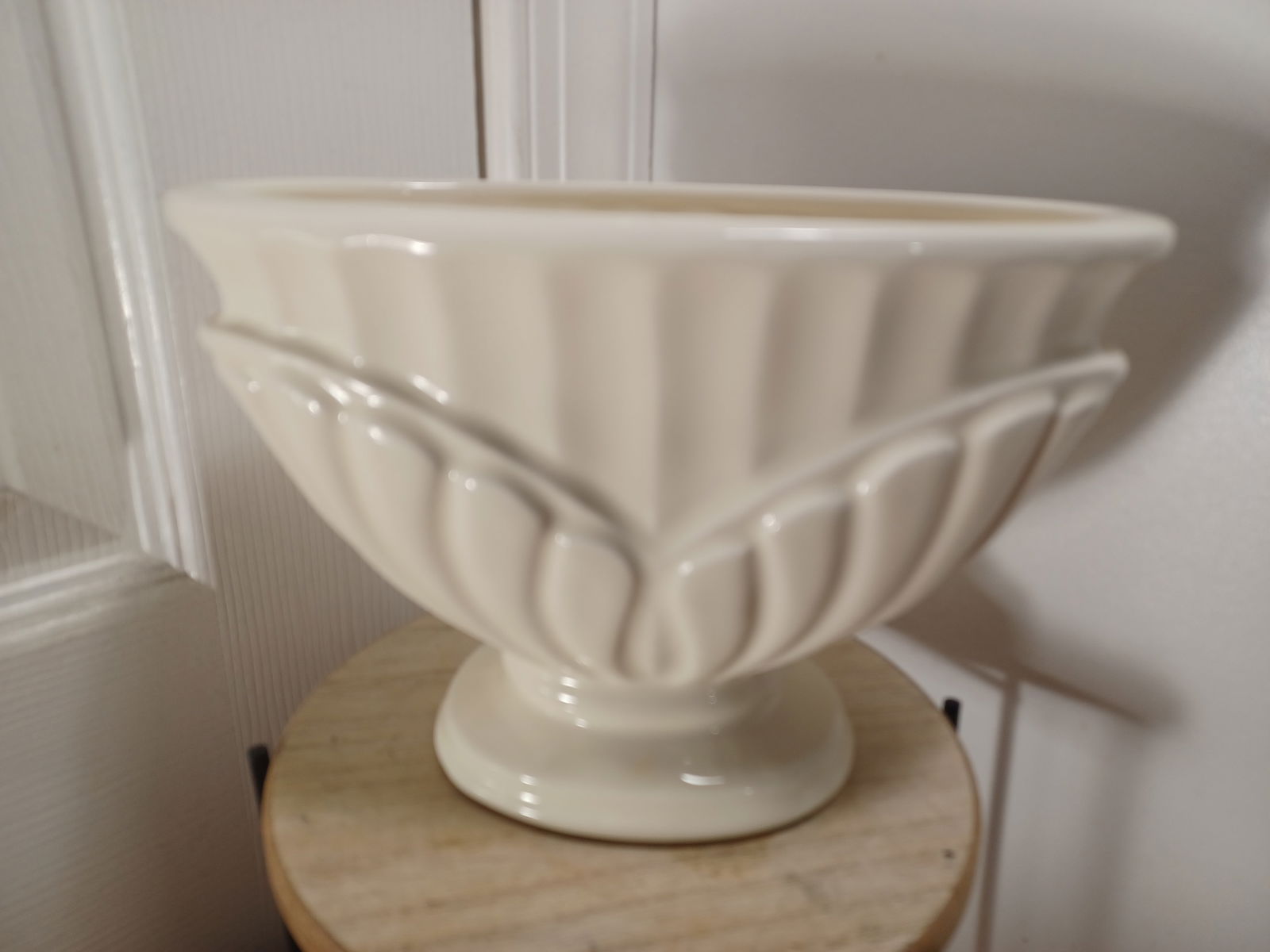 Vintage White Mid Century Pottery Planter (1 of 5)