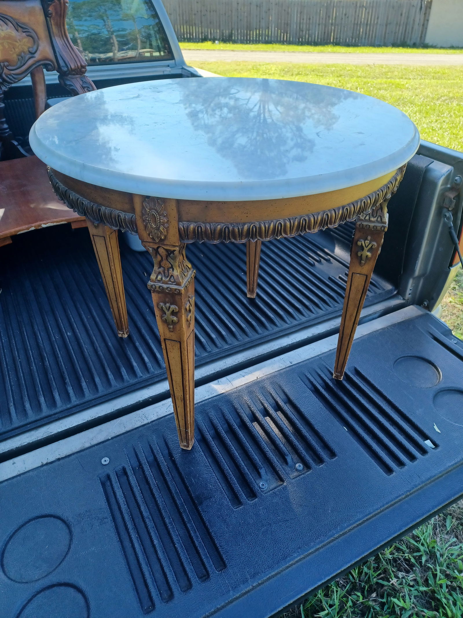 Vintage Italian Marble Side Table (1 of 7)
