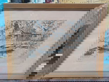 Vintage Etching in Talio-Crome Point Pleasant by Lionel Barrymore