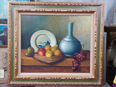 Vintage Oil Painting Fruit by Everett