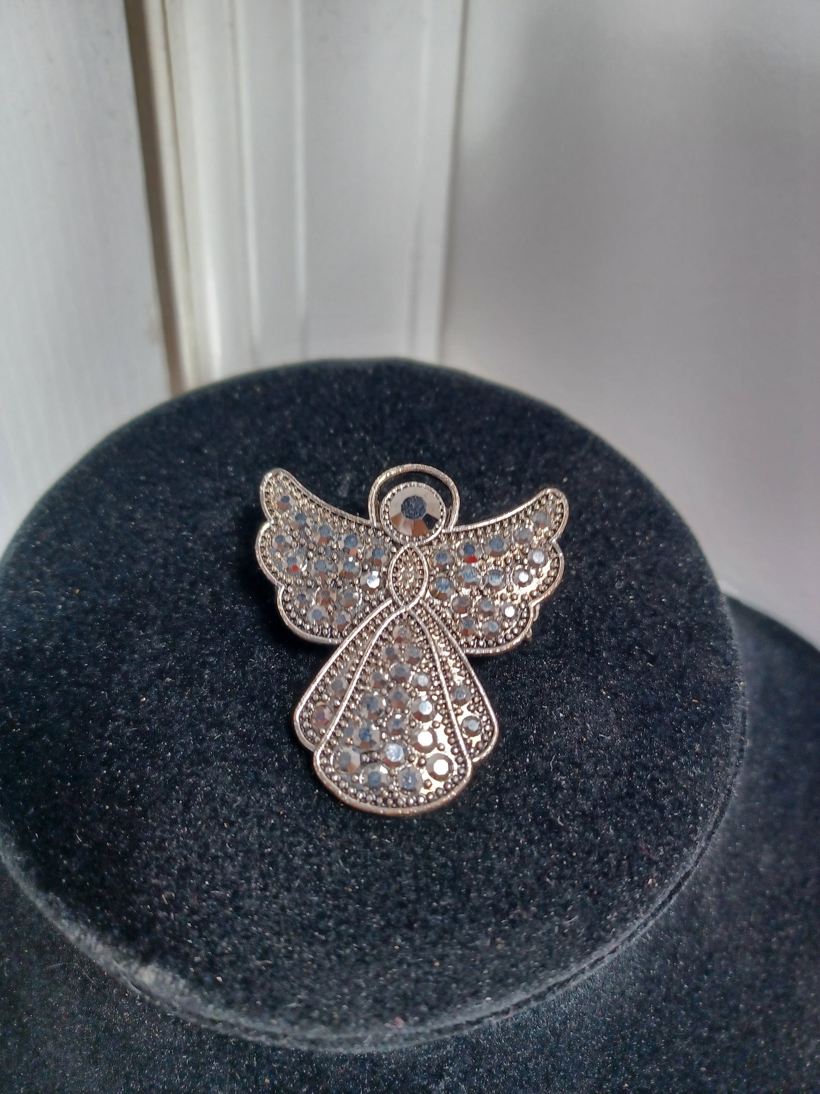 Marcasite Angel Pin marked FAF: Marcasite Angel Pin marked FAF
