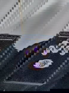 Rhinestone Set/ Ring size 7, earrings & Necklace: Rhinestone Set/ Ring size 7, earrings & Necklace