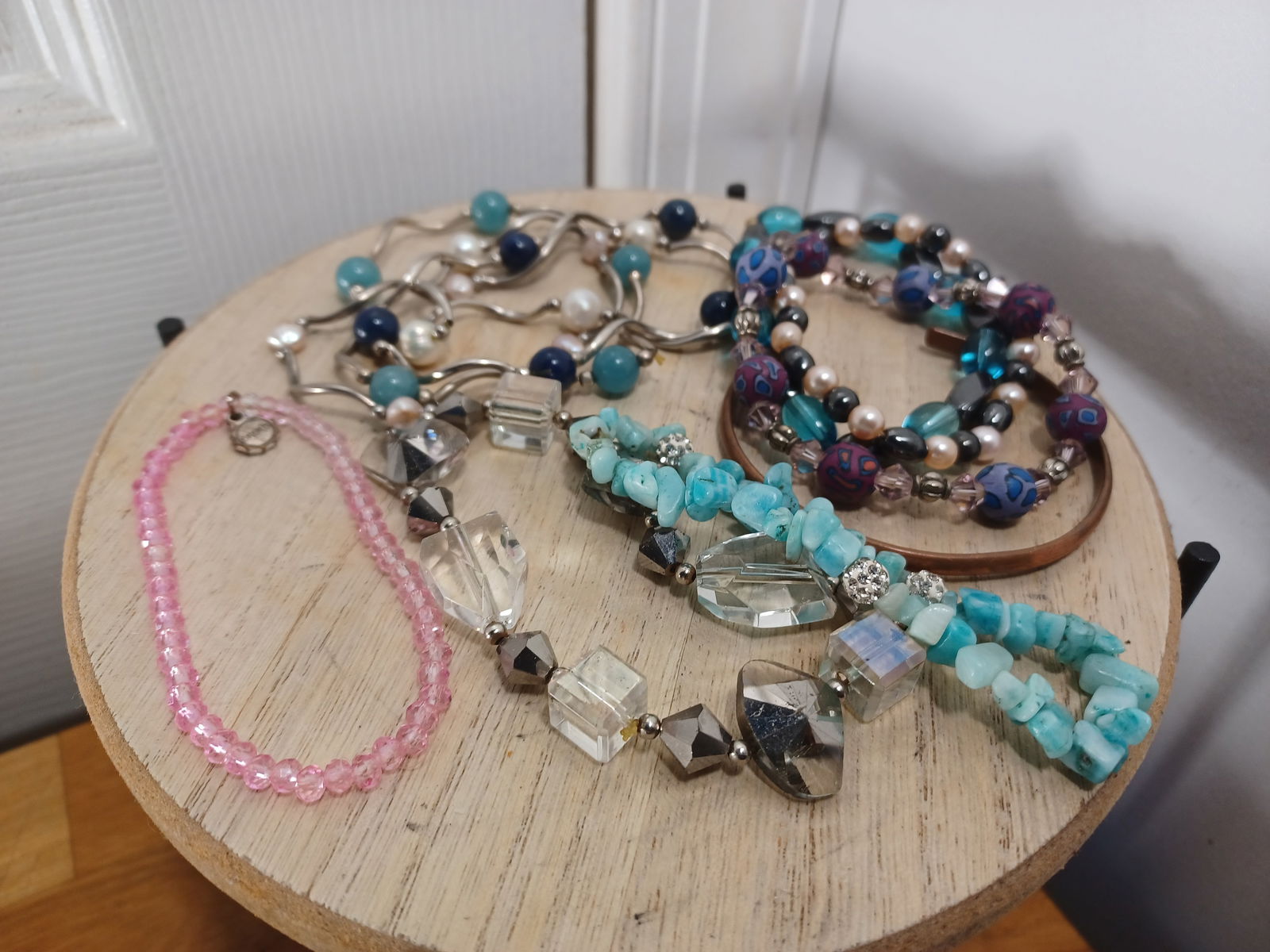 Lot of Glass Bead Bracelets: Lot of Glass Bead Bracelets