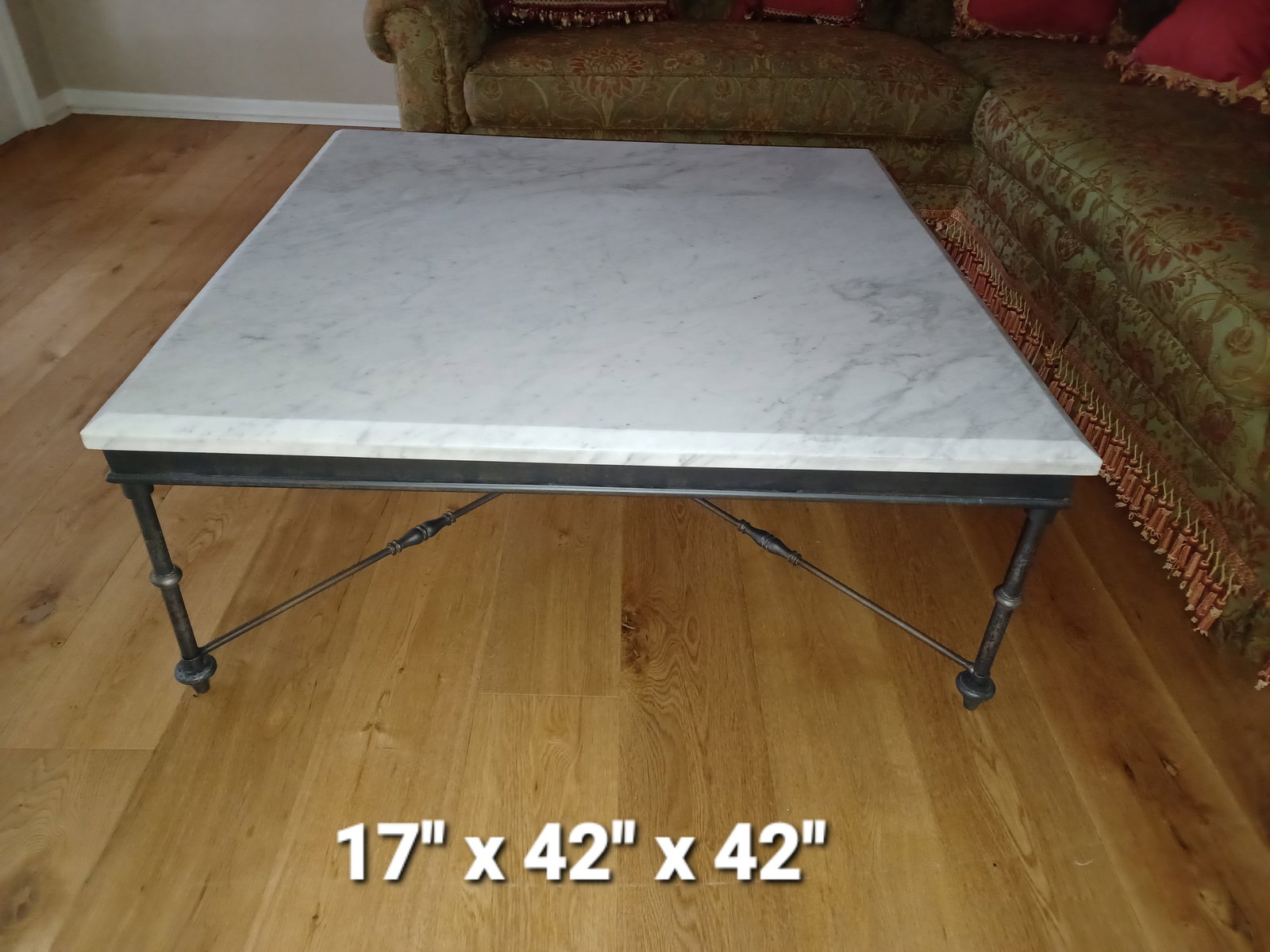 Beautiful Marble Top Iron Based Coffee Table (1 of 4)