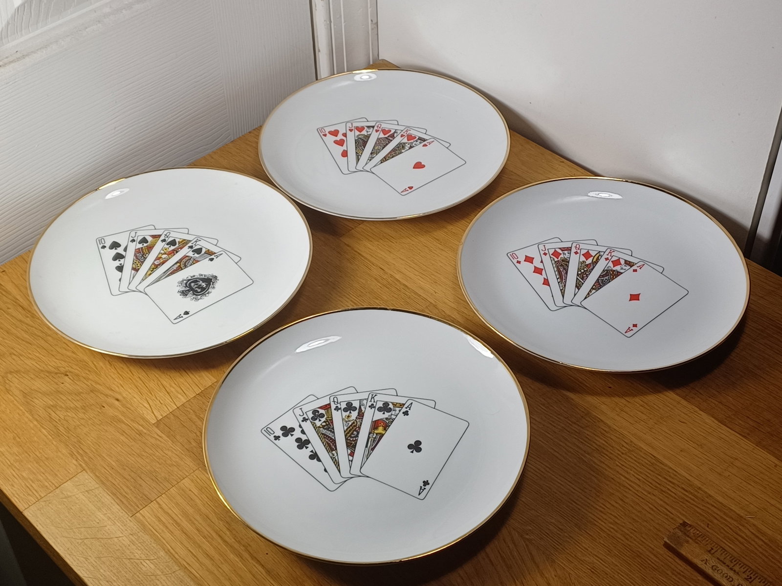Vintage Set of Royal Flush Dessert Plates: Vintage Set of Royal Flush Dessert Plates