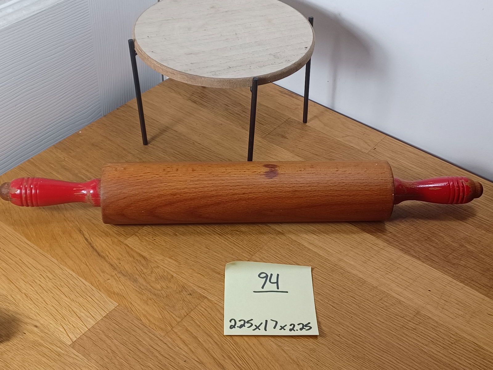Vintage Wood Red Handled Rolling Pin (1 of 3)