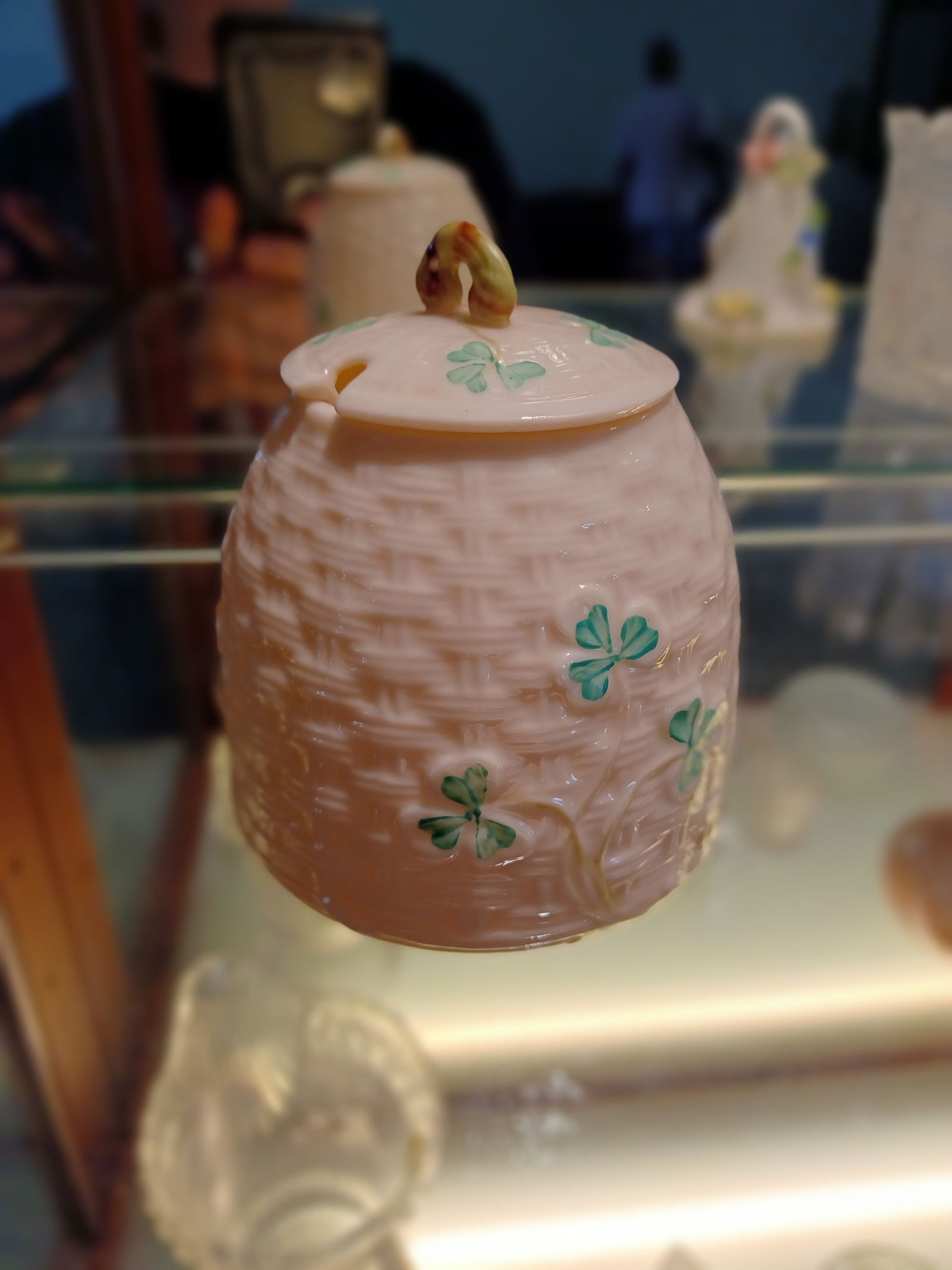 Vintage Belleek Irish Porcelain Honey/Jelly Compote