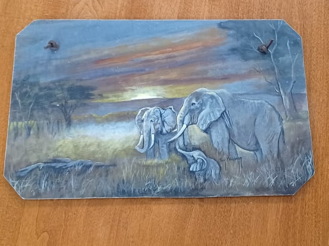 Elephant Print on Slate Slab (1 of 6)