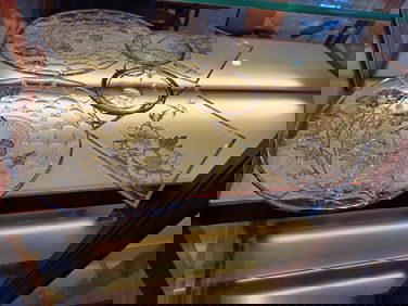 Vintage Lot Mid Century Mercury Trimmed Serving Pieces