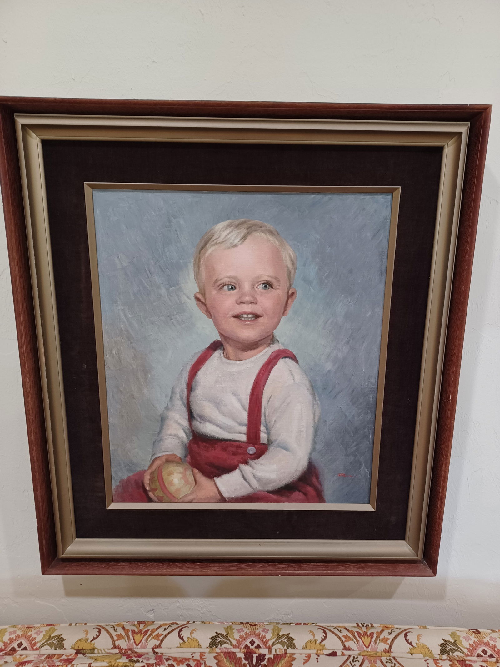 1970's Oil on Canvas Framed Child Portrait/ Artist Signed (1 of 7)
