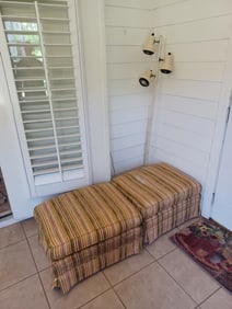 Two Ottomans and Floor Lamp