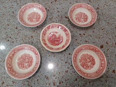 Lot of Red Willow Saucers