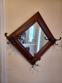 Vintage Arts & Crafts Halltree Mirror