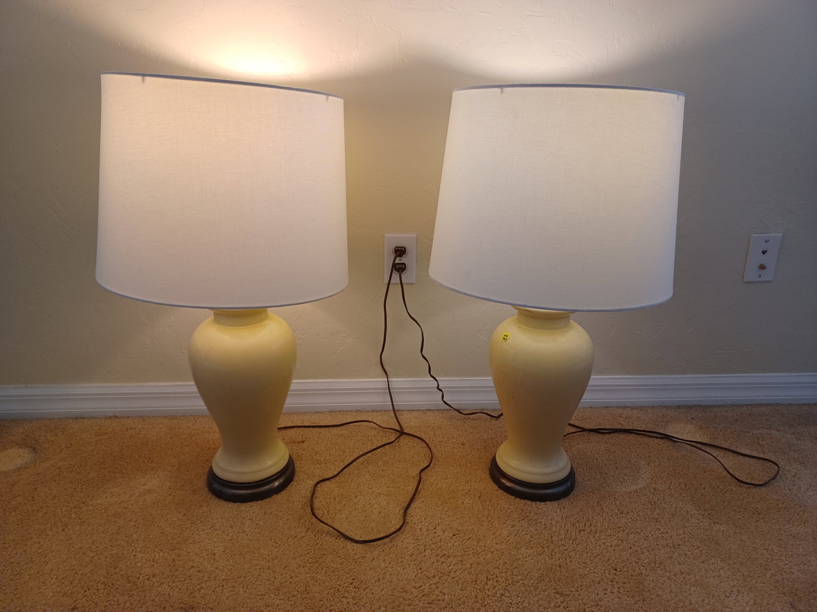 Pair of Vintage 1980's Temple Jar Lamps: Pair of Vintage 1980's Temple Jar Lamps