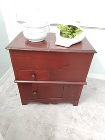 Victorian Comode / Washstand with Ironstone Porcelain pottys