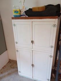 Vintage 1930's Kitchen Cabinet & Contents