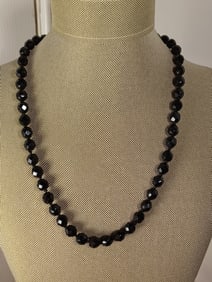 Black Glass Bead Necklace