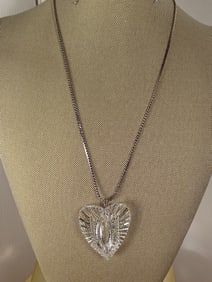 Stunning Waterford Crystal Pendant on Sterling Chain