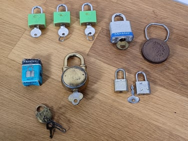 Lot of Vintage Padlocks with keys