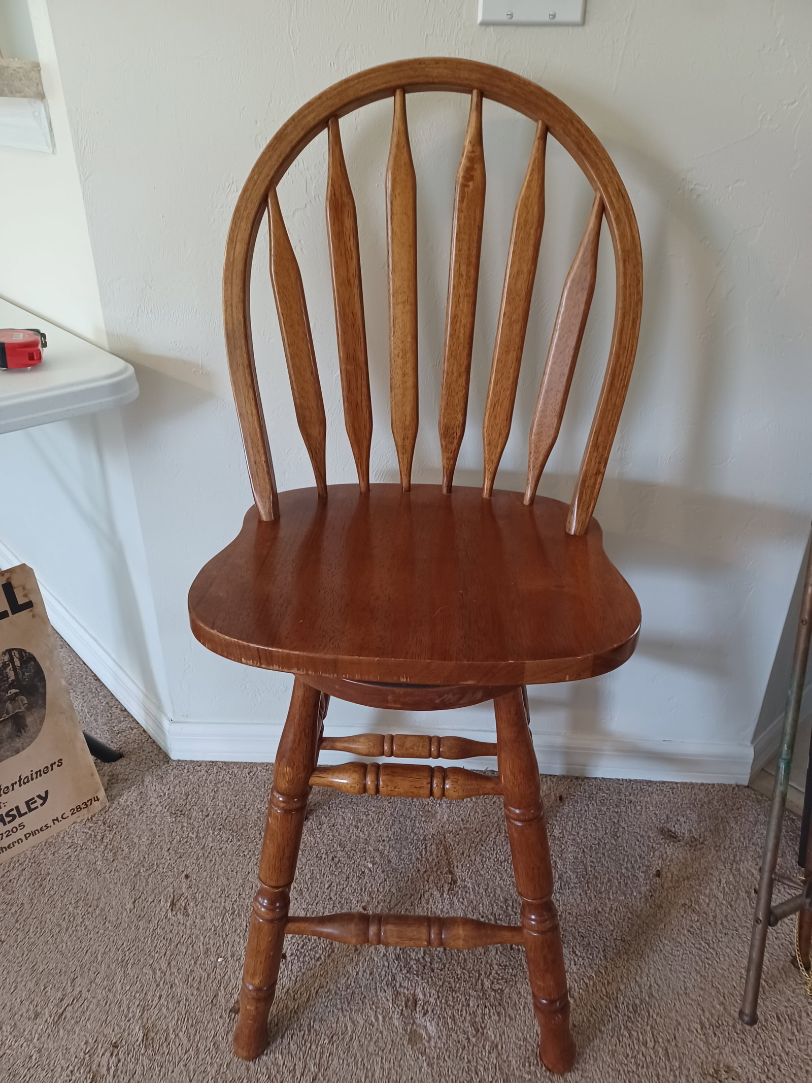 Wood Swivel Bar Stool 24" seat height: Wood Swivel Bar Stool 24" seat height
